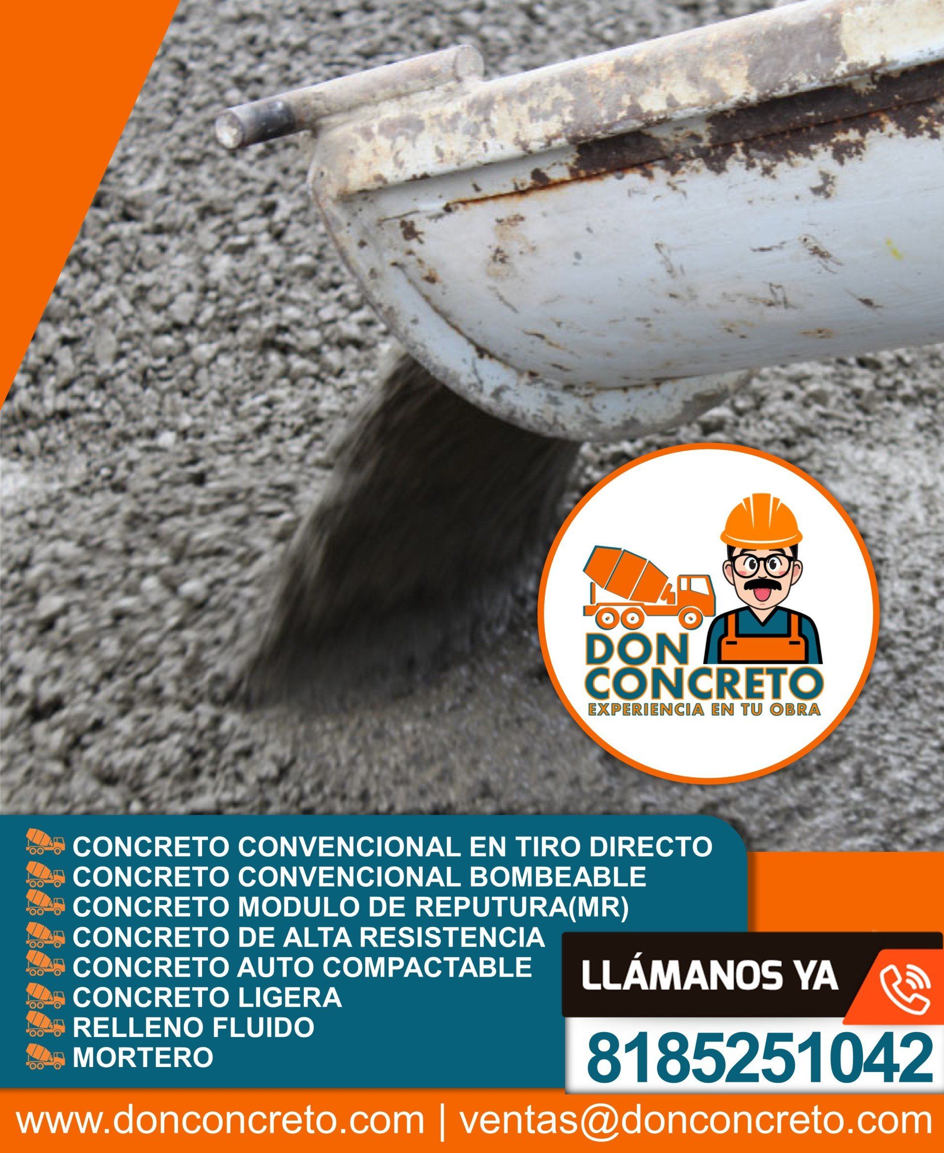 VENTA DE CONCRETO 100 EN MONTERREY CON TROMPO Y PLUMA