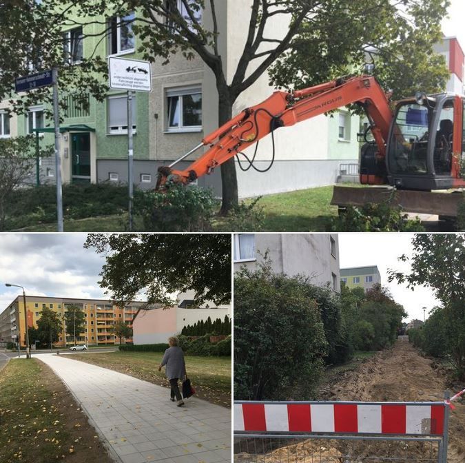 verschiedene sanierungsbedürftige Wege