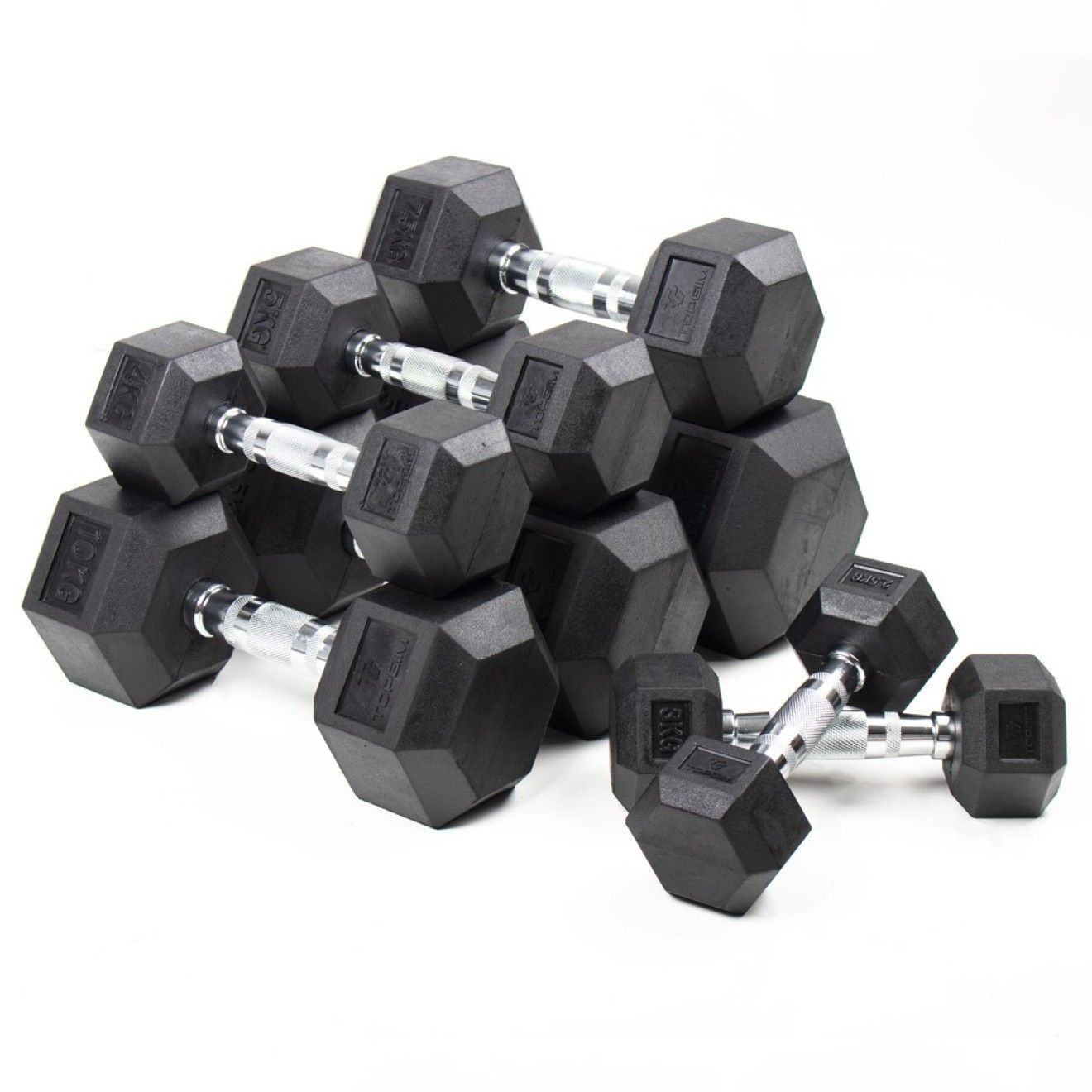 Set Mancuernas Hexagonales  2.5 a 25