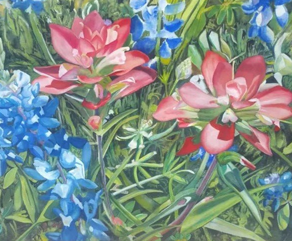 Texas wildflower watercolor painting