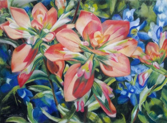 Texas wildflower watercolor painting