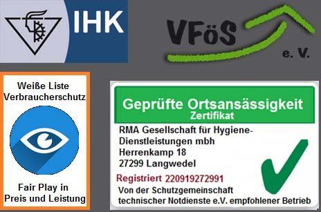 RMA GmbH Schädlingsbekämpfung Monitoring Reinigung Tatortreinigung Biogasanlagen Lüftungshygiene Klimageräte Legionellen