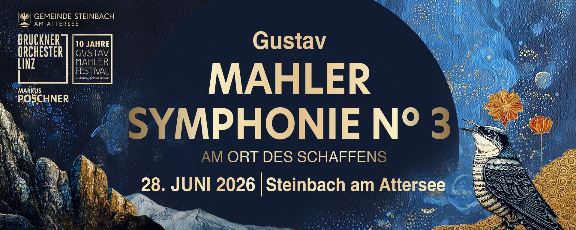 Gustav Mahler Symphonie Nr. 2 und Friedrich Gulda Cellokonzert am Ort des Schaffens in Steinbach am Attersee ©Sujetdesign Regina Schachl Gustav Mahler Symphonie Nr. 3 in Steinbach am Attersee mit dem Bruckner Orchester Linz ©Regina Schachl