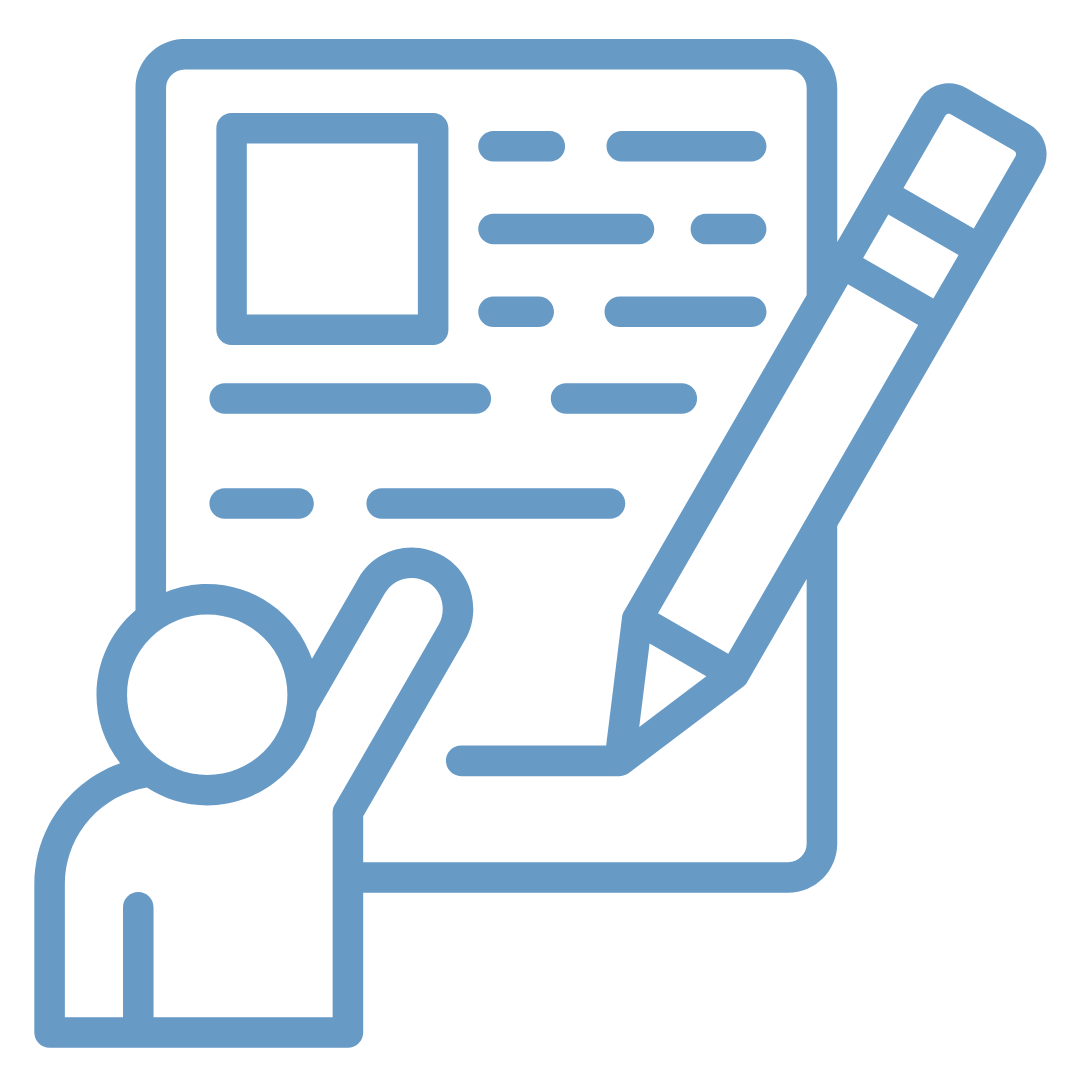 Bild von einem beschriebenem Blatt Papier und einem Stift.