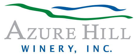 Azure Hill Winery logo azure hill winery logo white background with blue and gray text