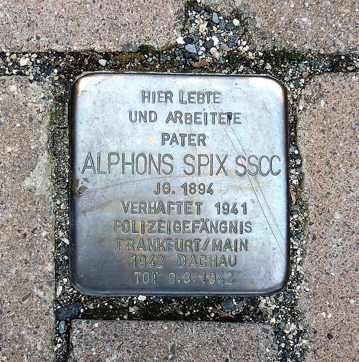 Stolperstein für P. Alfons Spix in Kloster Arnstein