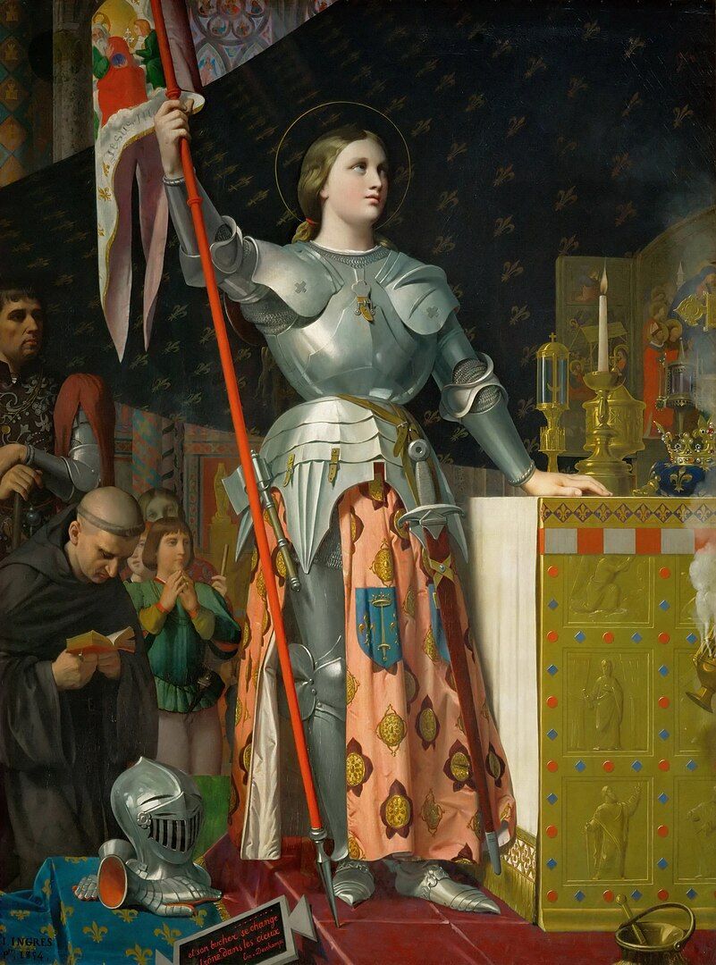 Jeanne d’Arc bei der Königssalbung Karls VII. (Historiengemälde von Dominique Ingres, 1854)