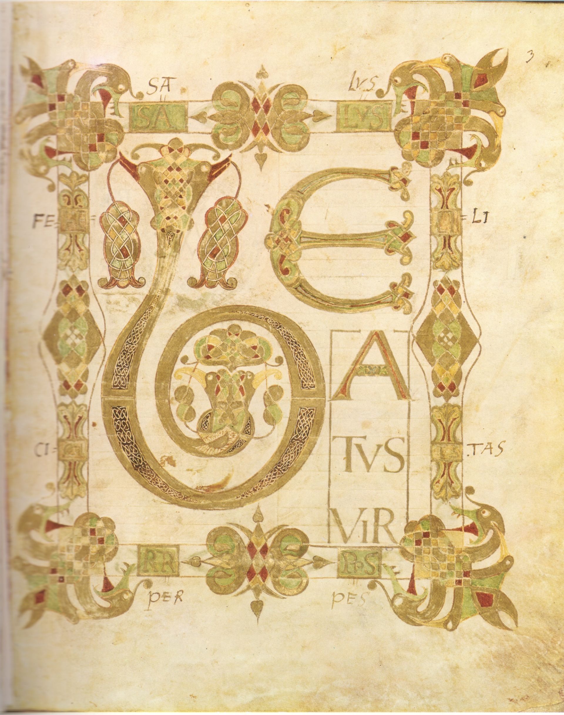 Initialseite zu Psalm 1 (3r) mit den Worten