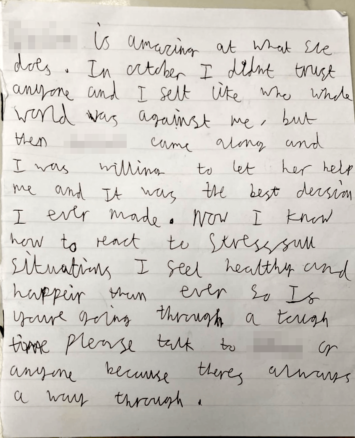 Handwritten letter