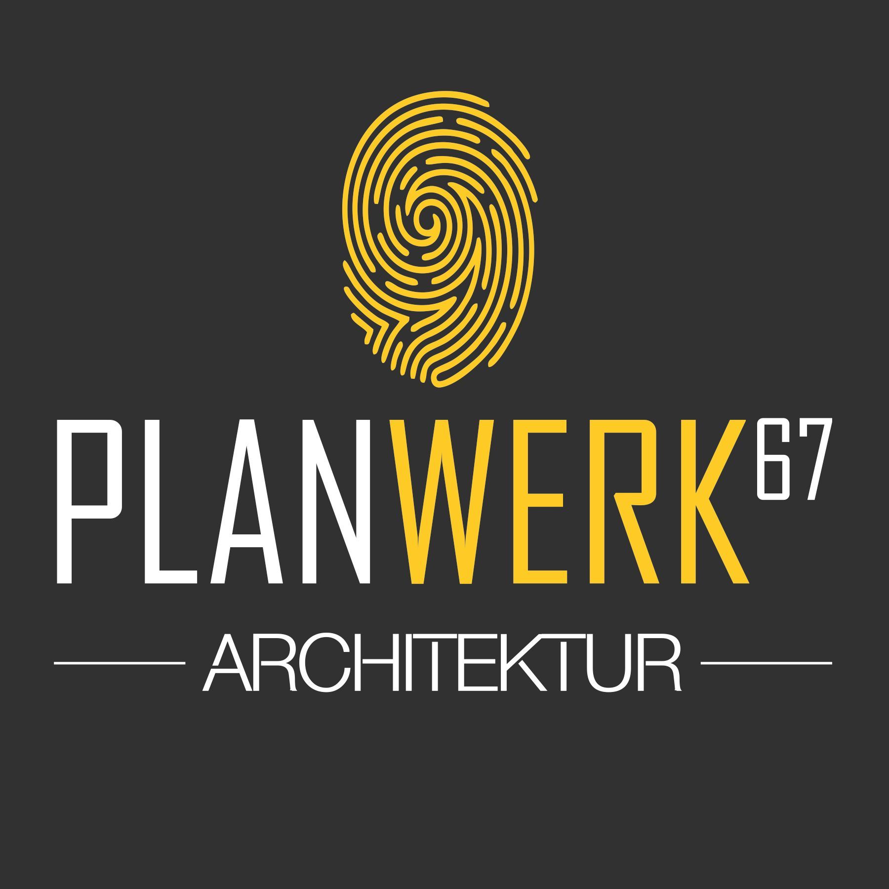 Das Logo von Planwerk67, bestehend aus einem stilisierten Fingerabdruck, das Professionalität und Kreativität symbolisiert.