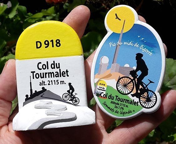 borne magnet certificat d ascension pour Tourmalet, Alpe d Huez ventoux...