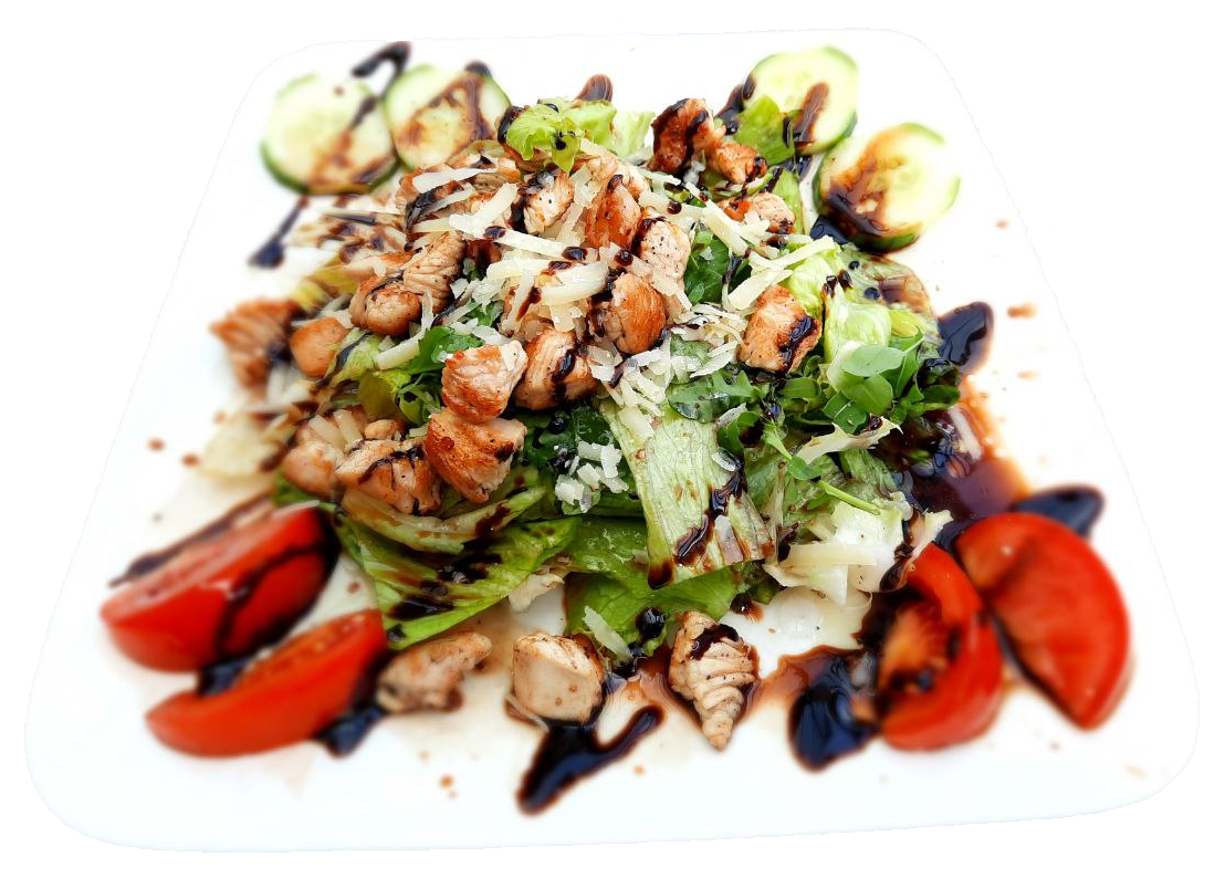 Erfrischend und köstlich: Unsere Insalata 'Capricciosa' ist eine köstliche Kombination aus knackigem gemischten Salat, saftigen Gurken, sonnengereiften Tomaten, herzhaftem Käse und delikatem Vorderschinken. Diese vielseitige und gesunde Salatkomposition ist ein wahrer Genuss für die Sinne.