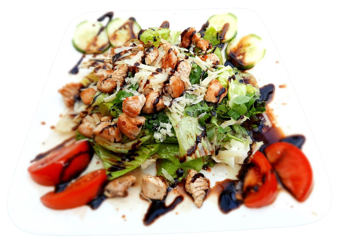 Insalata 'Capricciosa' Erfrischend und köstlich: Unsere Insalata 'Capricciosa' ist eine köstliche Kombination aus knackigem gemischten Salat, saftigen Gurken, sonnengereiften Tomaten, herzhaftem Käse und delikatem Vorderschinken. Diese vielseitige und gesunde Salatkomposition ist ein wahrer Genuss für die Sinne.
