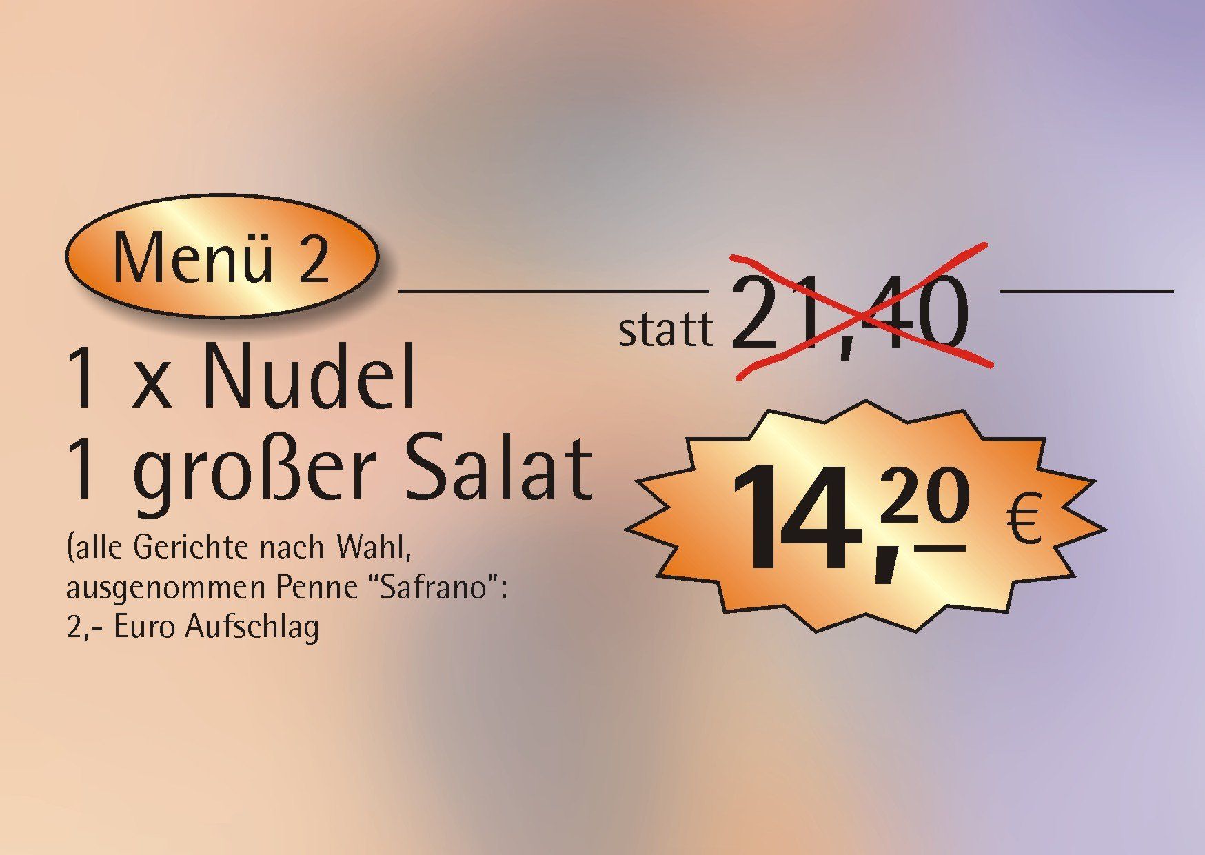 aktuelle Angebote Pizzeria Eiscafe Elida Menü 2