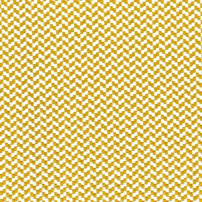 Tissu d'ameublement à petit motif de chevrons bicolores jaune et blanc, collection Amalfi de Casamance.