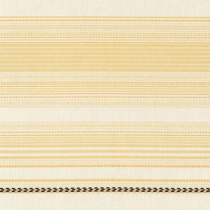 Tissu à rayures horizontales ton sur ton dans les nuances de jaune pâle et crème, collection Casamance Amalfi.