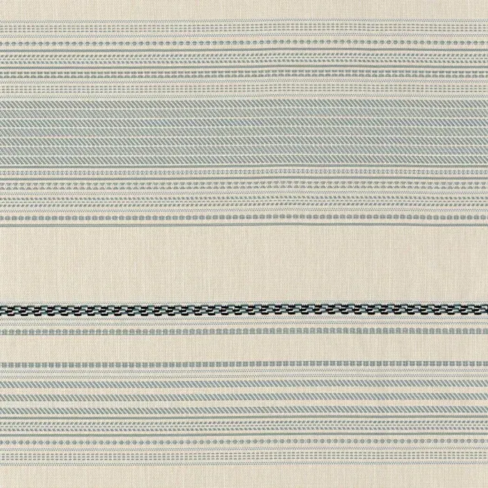 Tissu beige texturé avec de fines lignes de pointillés bleu gris, collection Amalfi de Casamance.