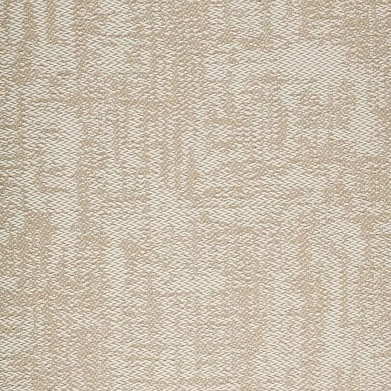 Tissu Agora Signature couleur sable avec un motif de tissage complexe et graphique.