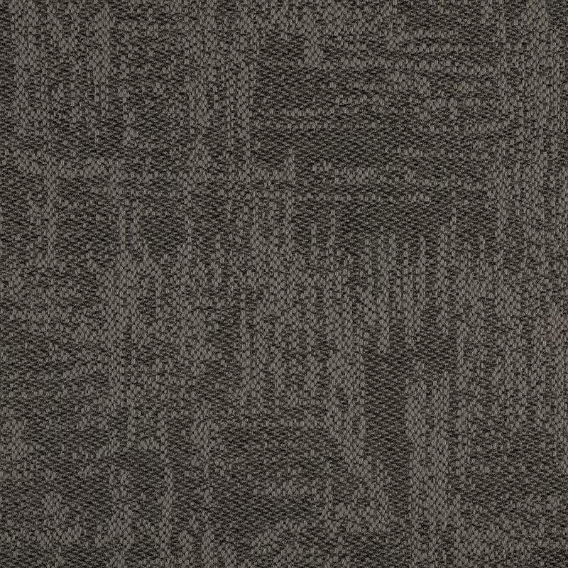 Tissu Agora Signature couleur taupe foncé avec un motif géométrique de tissage en relief gris.