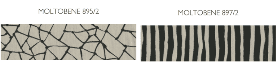 Deux motifs textiles noir et blanc : un graphique abstrait