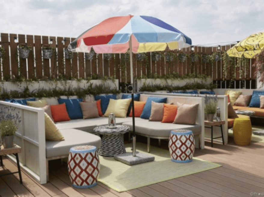 matelas extérieur sur terrasse