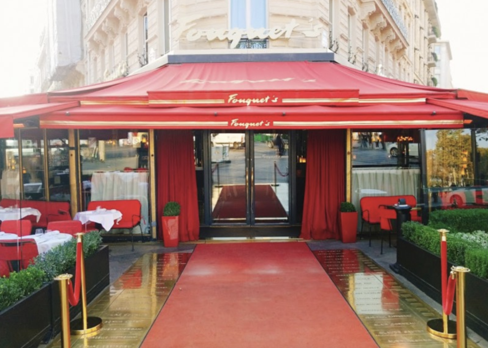 Coussin brasserie Fouquet's, coussin extérieur sur mesure