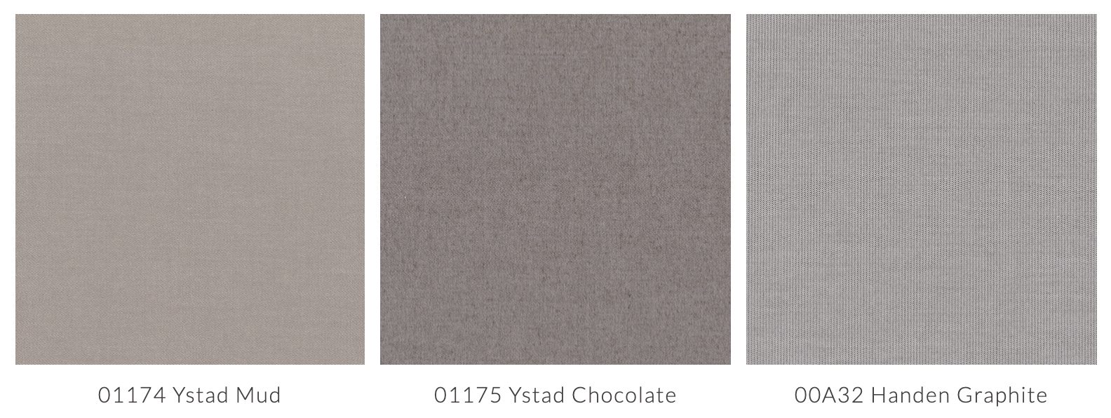 Nuancier Bliss gamme 1 tons gris foncé, mud et chocolat pour tissus de terrasse
