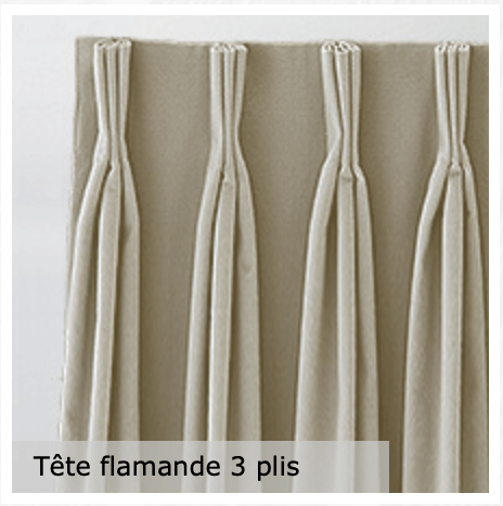 rideau sur mesure tête flamande 3 plis aix en provence