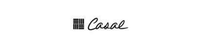 Logo de la marque Casal composé d'un pictogramme géométrique carré suivi d'une signature manuscrite.