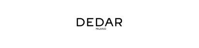 Logo de la marque Dedar Milano écrit en lettres capitales noires avec un design moderne et épuré.