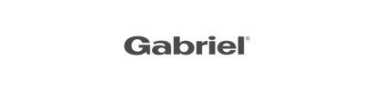 Logo de la marque Gabriel écrit en lettres grises arrondies et modernes sur fond blanc.