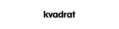 Logo de Kvadrat écrit en lettres minuscules noires grasses sur fond blanc.