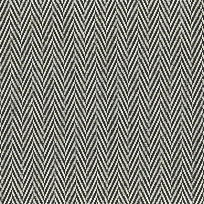 Tissu Misia au motif chevrons élégant associant un tissage gris carbone et blanc cassé.