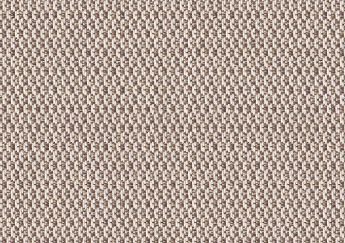 Gros plan de tissu Sunbrella Lopi couleur fossile (beige rosé) avec un tissage texturé bicolore.