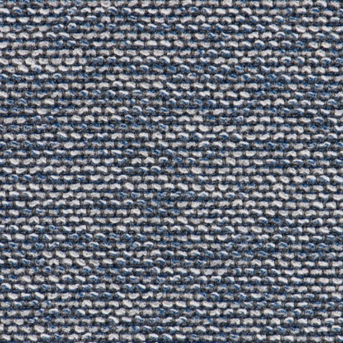 Tissu bouclé Agora Signature bicolore bleu denim et blanc avec un aspect tissé dense et robuste.