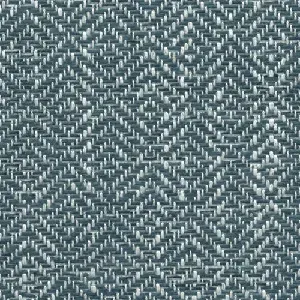 Échantillon de tissu Quito bleu canard foncé avec motif de chevrons et texture de tissage robuste.