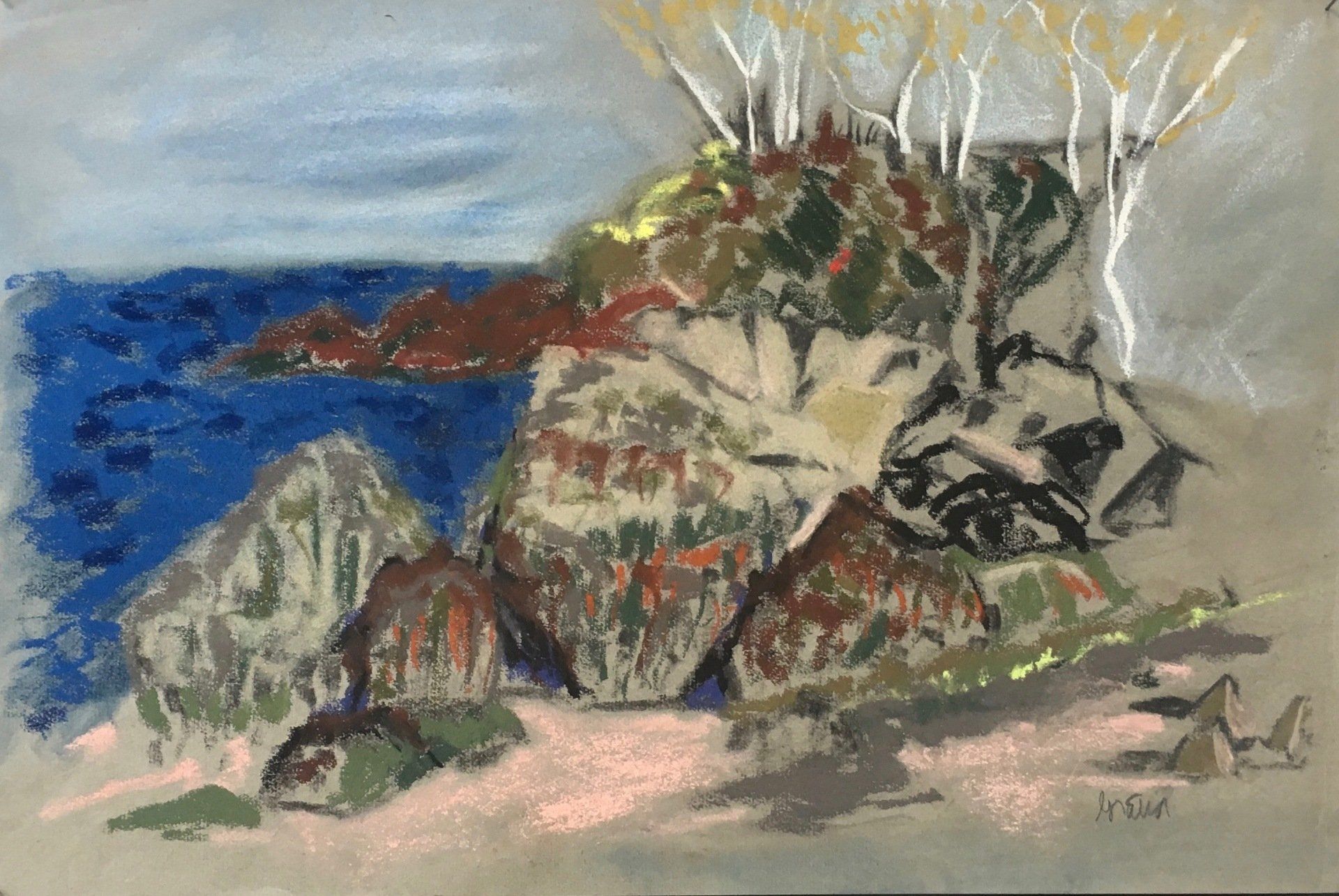 white birches painting by gratia