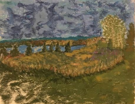 presumscot river on gilisland farm painting by gratia