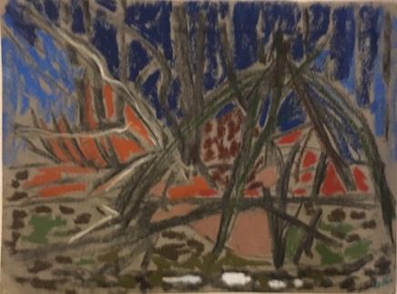 monhegan island trail painting by gratia