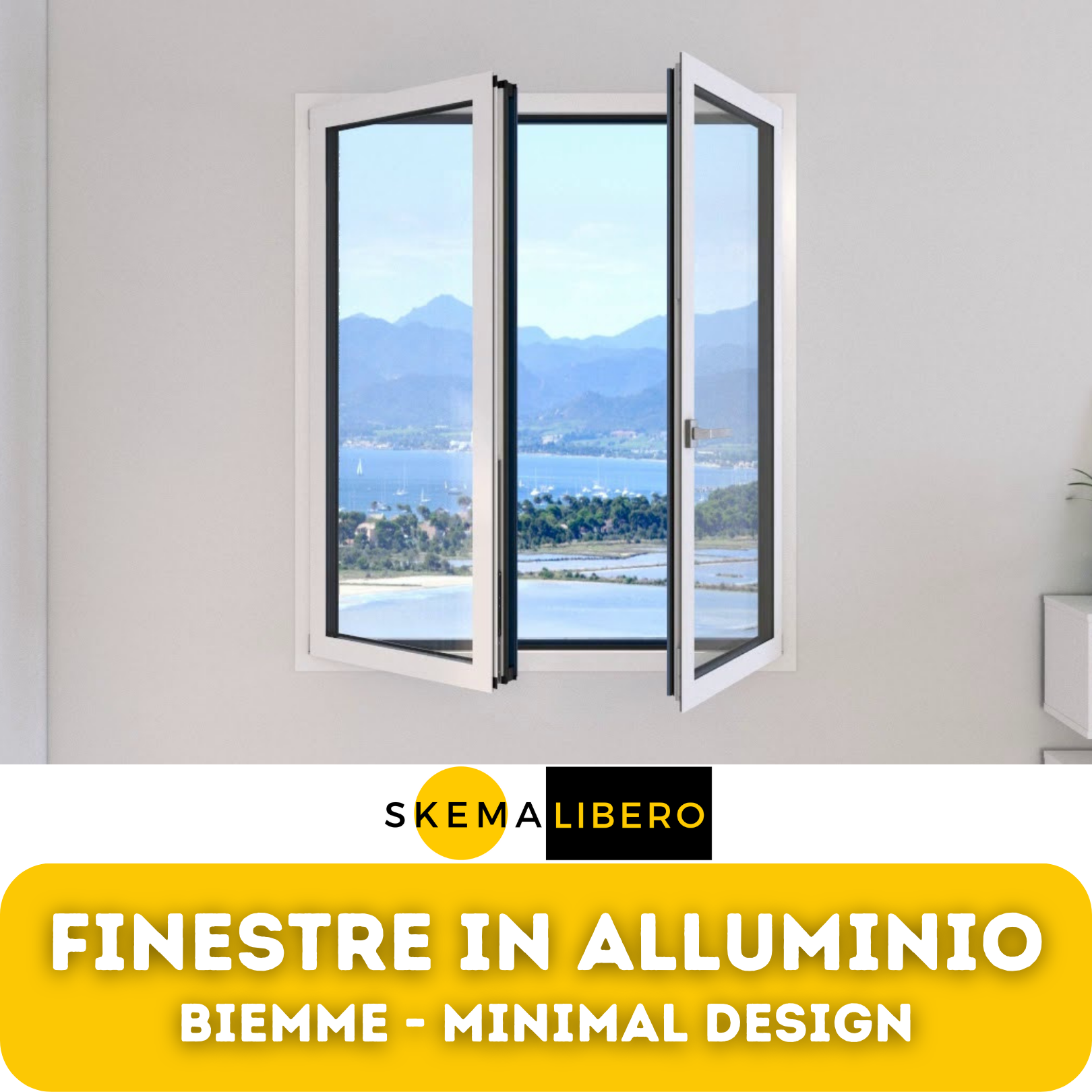 FINESTRE IN ALLUMINIO A TAGLIO TERMICO MINIMAL DESIGN LUNICA BIEMME INFISSI