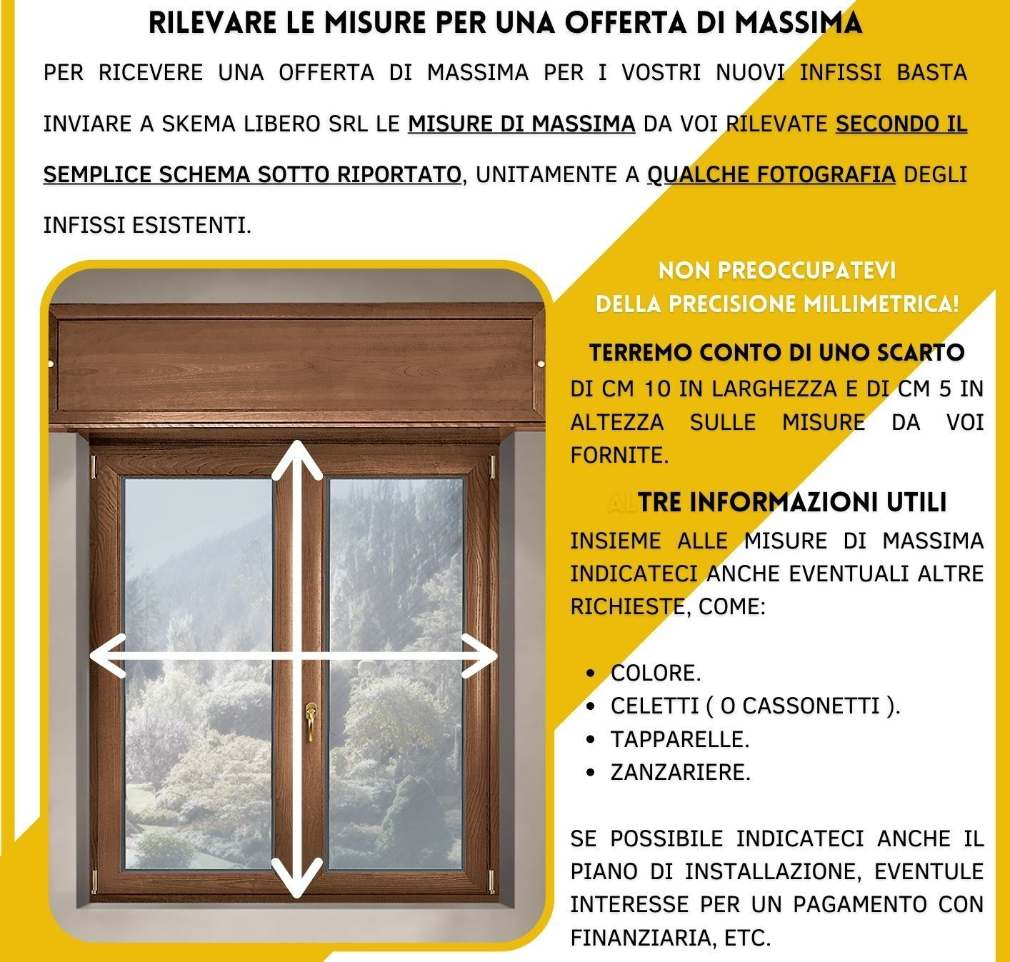 Istruzioni Rilievo Misure Finestre e infissi in pvc alluminio latina roma