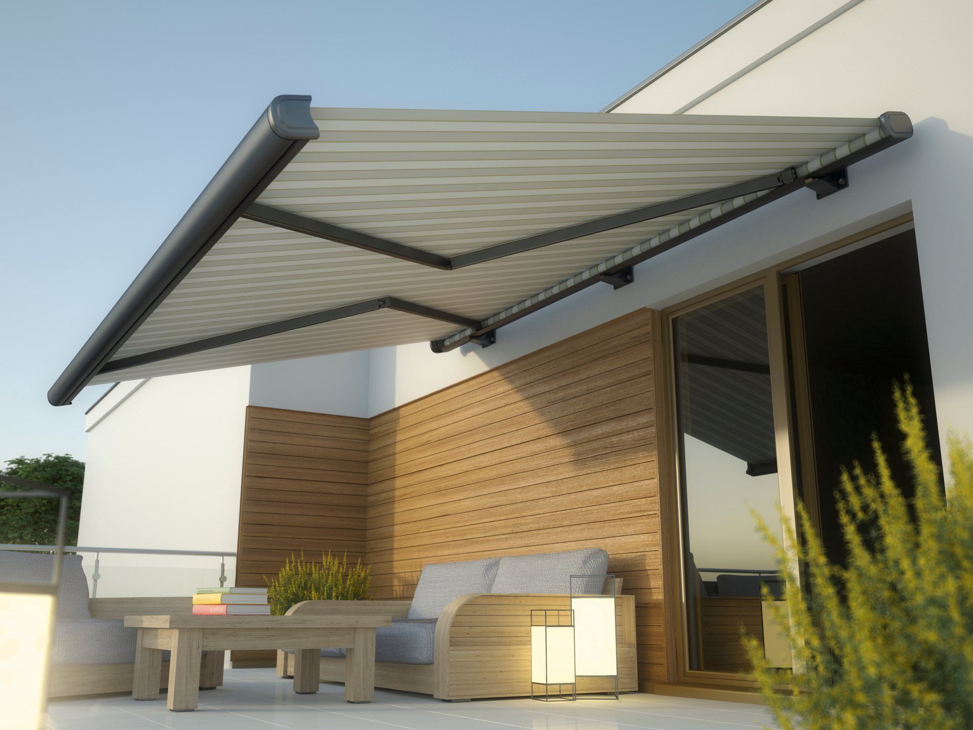 Markise Terrasse Terrassenmarkise Markise Warema Somfy Lewens Gartenmarkise sonnenschutz