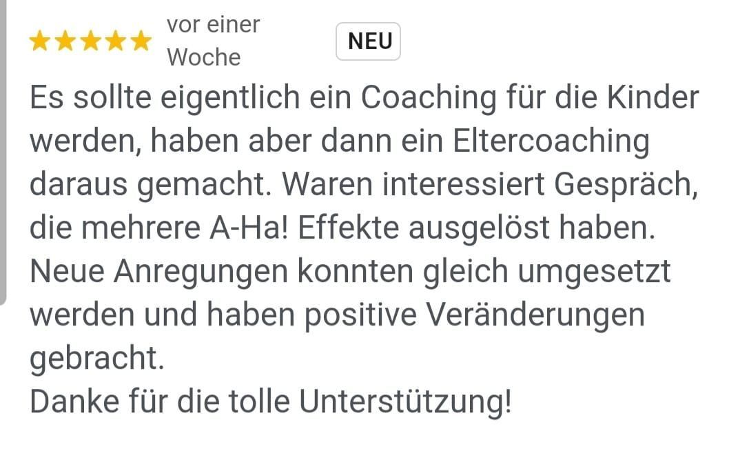 Google Bewertung zum Elterncoaching