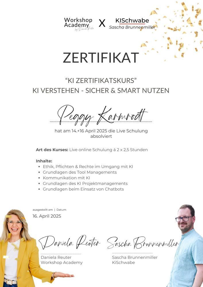 KI - Zertifikat Peggy Karmrodt