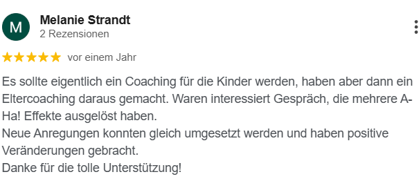 Kundenrezension zum Elterncoaching bei den KompassKids