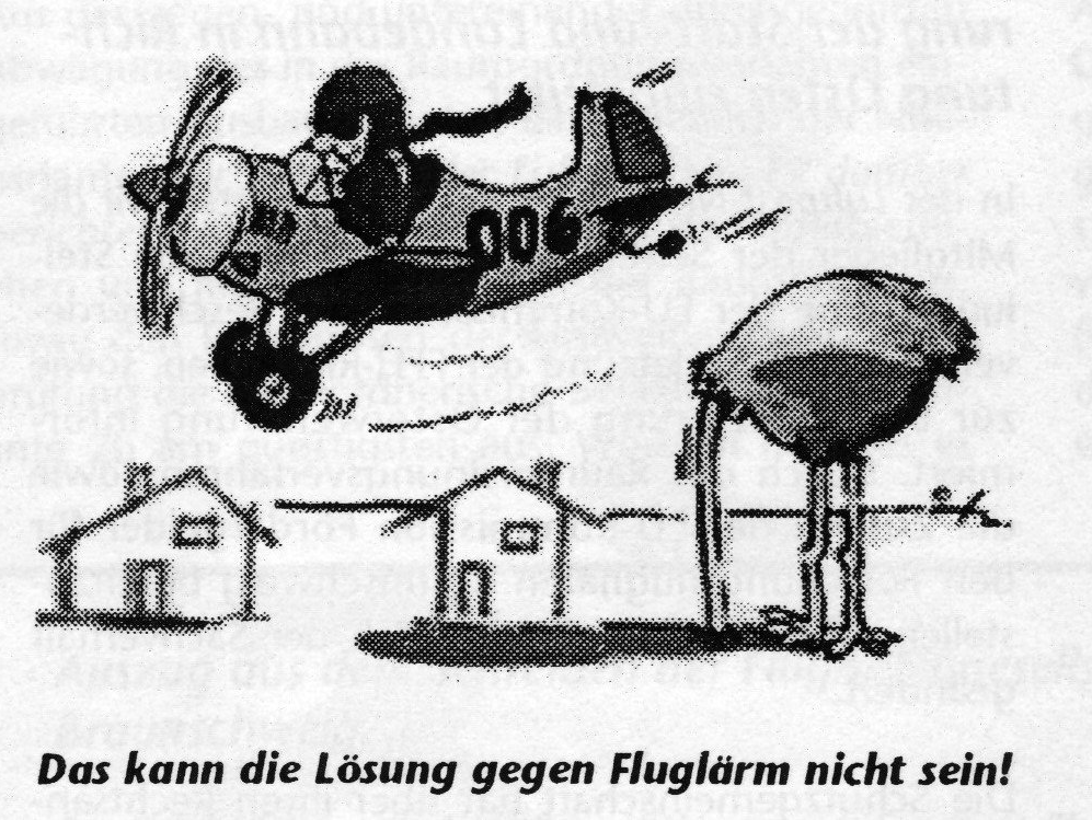 Karikatur Das kann die Lösung gegen Fluglärm nicht sein