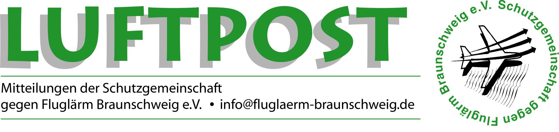 Unsere Schriftzug der Luftpost der Schutzgemeinschaft gegen Fluglärm Braunschweig e.V.