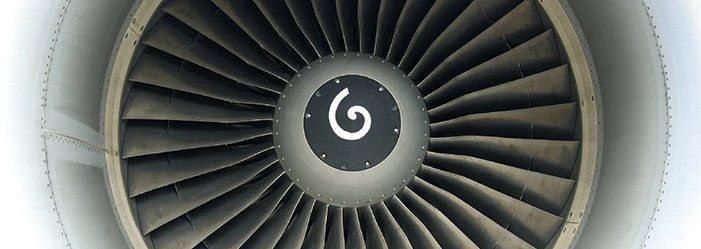 Detailaufnahme Fan einer Flugzeugturbine