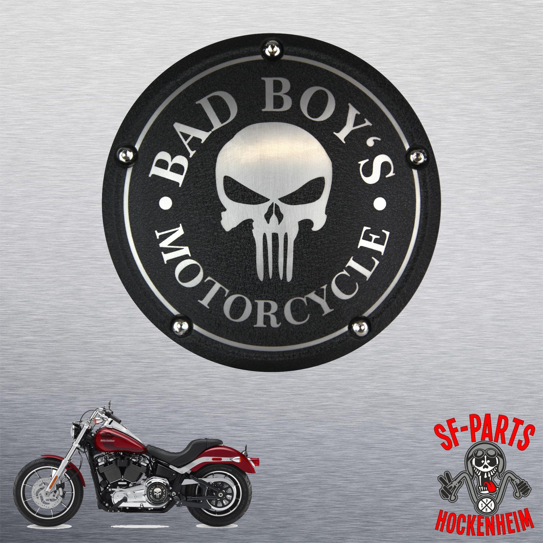 SF-Parts Derby Cover / Kupplungsdeckel mit Gravur  5 Loch für Harley Davidson Big Twin® ab BJ 1999-2019 (ca.185mm ø).