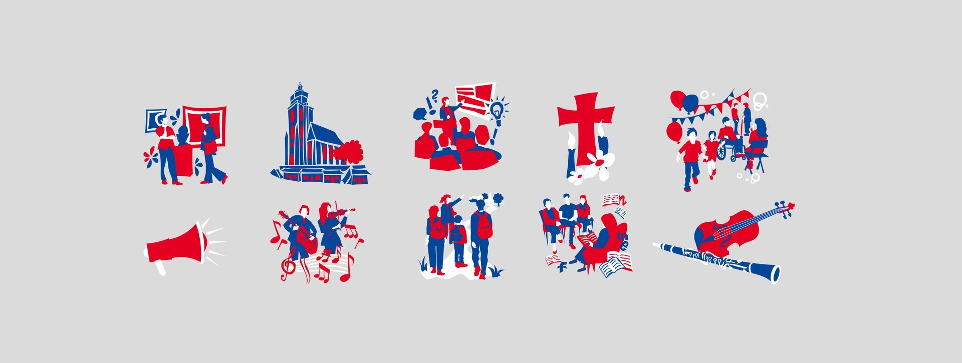 Einfache Illustrationen zur Visualisierung auch im kleinen Abbildungsbereich innerhalb eines Konzeptes mit den verschiedensten Aufgaben